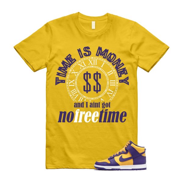 Dunk Lakers University Gold Court Purple High White T Shirt Match FREE TIME Jezsport.com