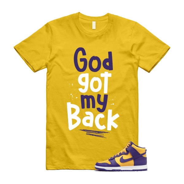 Dunk Lakers University Gold Court Purple High White T Shirt Match GOD Jezsport.com