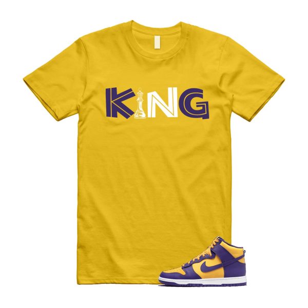 Dunk Lakers University Gold Court Purple High White T Shirt Match KING Jezsport.com