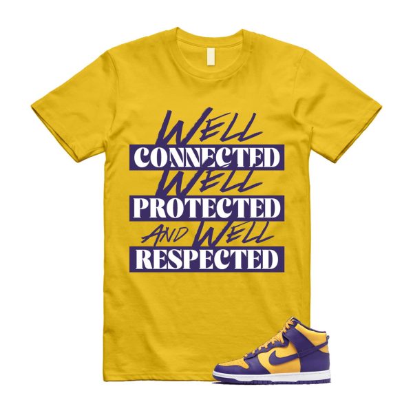 Dunk Lakers University Gold Court Purple High White T Shirt Match WELL Jezsport.com