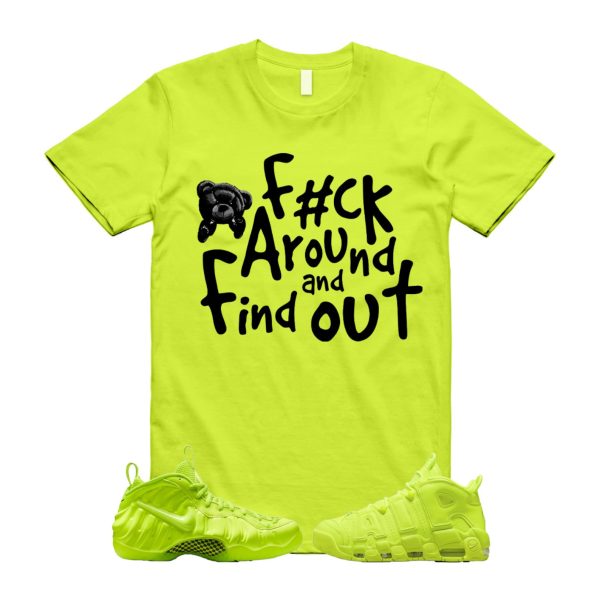 Volt Uptempo Air More 96 Neon Yellow Foamposite Vapormax Plus Tennis Balls T Shirt Match FCK Jezsport.com