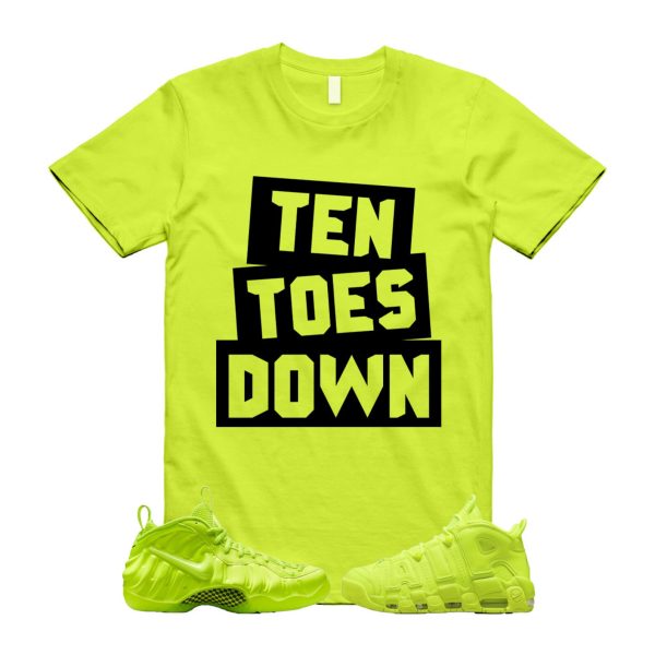 Volt Uptempo Air More 96 Neon Yellow Foamposite Vapormax Plus Tennis Balls T Shirt Match TTD Jezsport.com