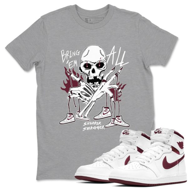 Bring Em All Sneaker Shirts To Match Jordans AJ1 Metallic Burgundy Jezsport.com