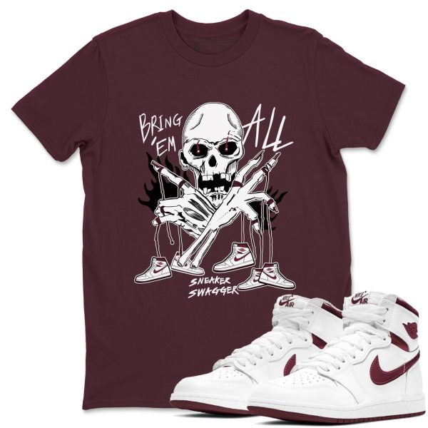 Bring Em All Sneaker Shirts To Match Jordans AJ1 Metallic Burgundy Jezsport.com