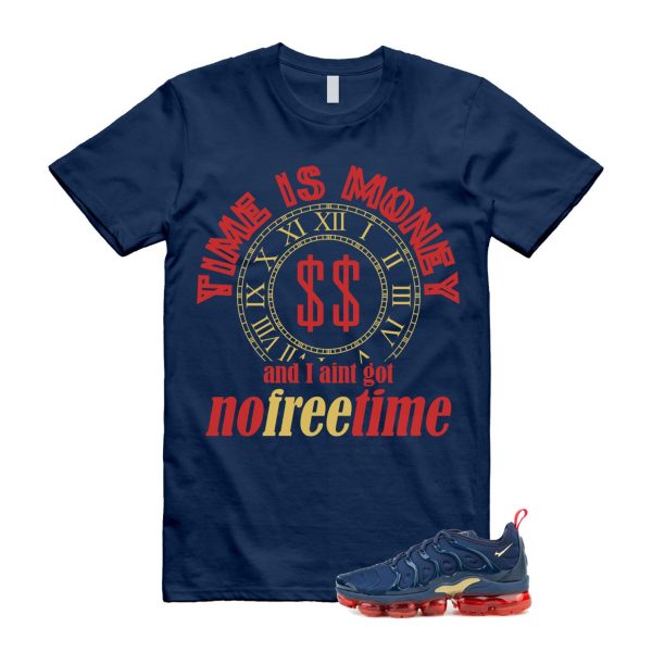 VaporMax Olympic Air Plus Midnight Navy Gold Black T Shirt Match FREE TIME Jezsport.com