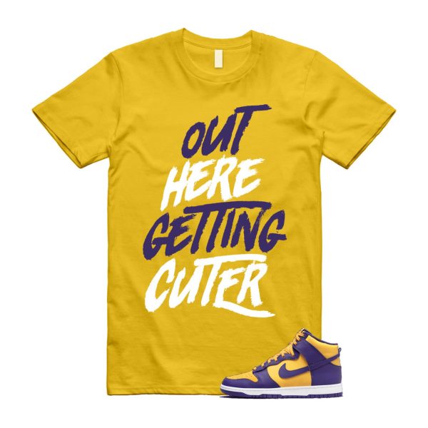 Dunk Lakers University Gold Court Purple High White T Shirt Match CUTER Jezsport.com