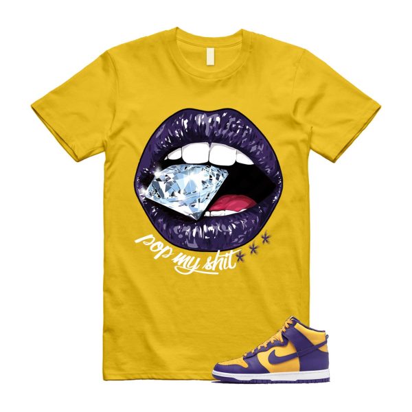 Dunk Lakers University Gold Court Purple High White T Shirt Match POP Jezsport.com