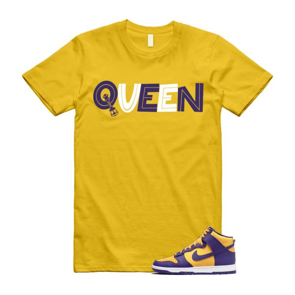 Dunk Lakers University Gold Court Purple High White T Shirt Match QUEEN Jezsport.com