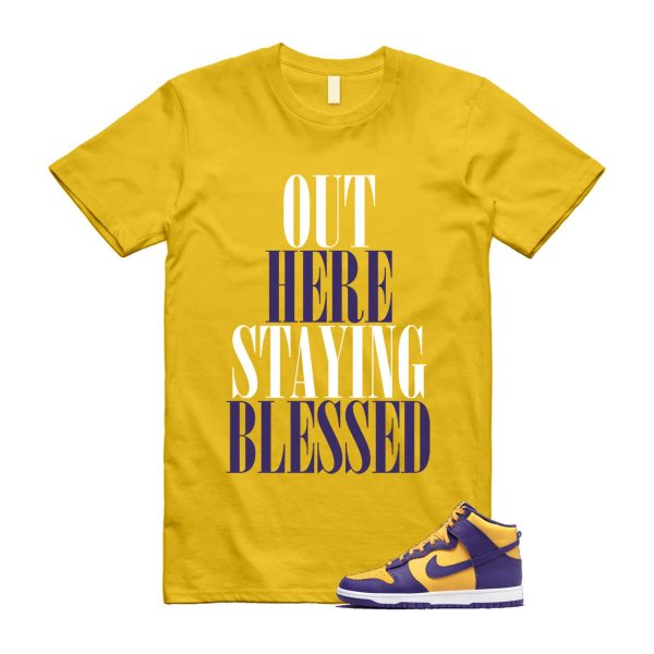 Dunk Lakers University Gold Court Purple High White T Shirt Match STAYBLS Jezsport.com