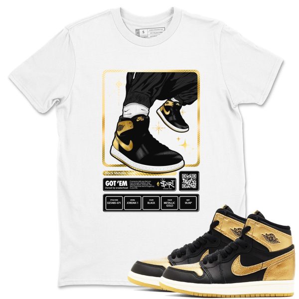 Sneaker Trading Card 1s Black Metallic Gold Matching Jordan Shirt Jezsport.com