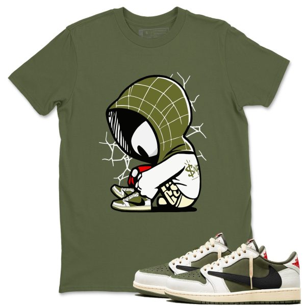 Baby Spider 1s Travis Medium Olive Matching Jordan Shirt Jezsport.com