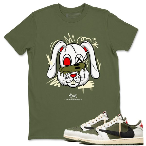 Crazy Bunny 1s Travis Medium Olive Matching Jordan Shirt Jezsport.com