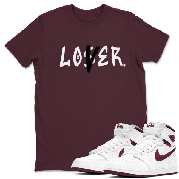 Loser Lover Sneaker T Shirts To Match Jordans 1s Metallic Burgundy Jezsport.com