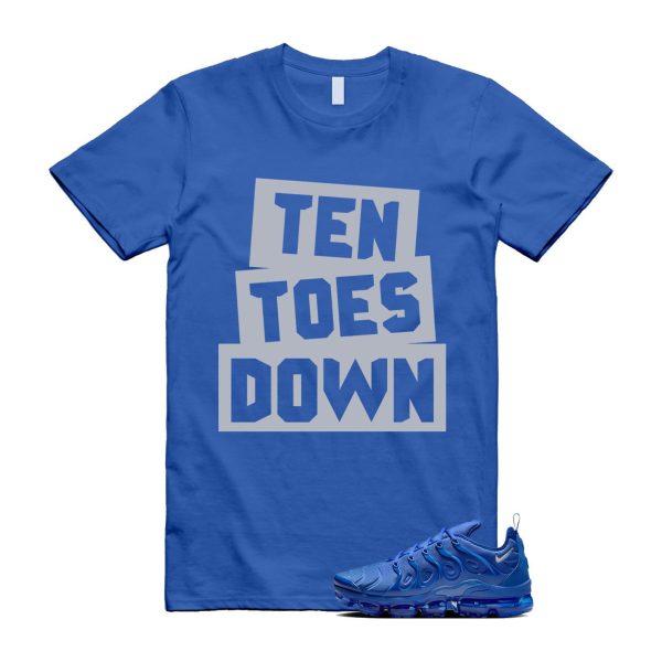 VaporMax Game Royal Blue Air Plus Silver Grey White T Shirt Match TTD Jezsport.com