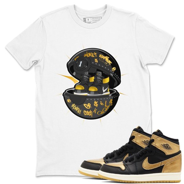 Sneaker Capsule Sneaker Casual Unisex Cotton Sneaker T Shirt To Match 1 Retro Black Metallic Gold Jezsport.com