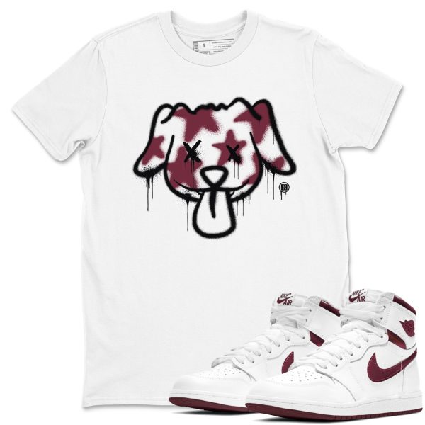 Graffiti Dog Sneaker Shirts To Match Jordans AJ1 Metallic Burgundy Jezsport.com