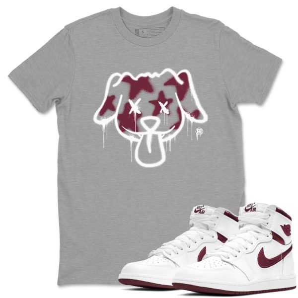 Graffiti Dog Sneaker Shirts To Match Jordans AJ1 Metallic Burgundy Jezsport.com