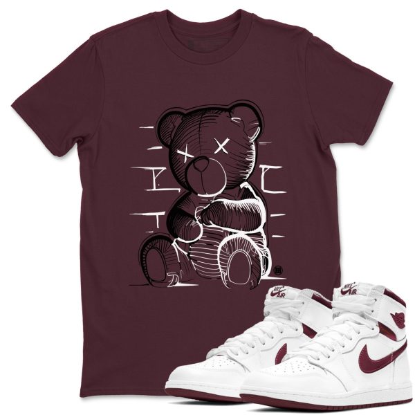 Neon Bear Sneaker Shirts To Match Jordans AJ1 Metallic Burgundy Jezsport.com