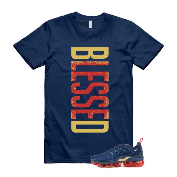 VaporMax Olympic Air Plus Midnight Navy Gold Black T Shirt Match VERTBLS Jezsport.com