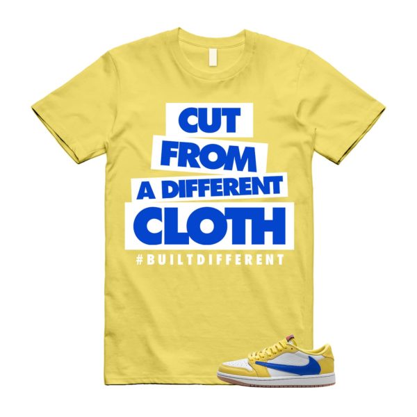 1 Travis Scott Canary Yellow Low OG SP Racer Blue Light Silver Gum Medium Brown T Shirt Match CLOTH Jezsport.com