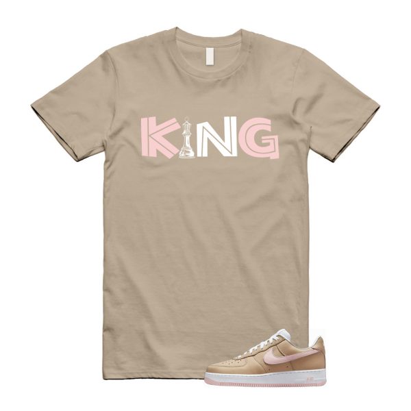 Air Force 1 Linen Atmosphere True White Tan Pink Low T Shirt Match KING Jezsport.com