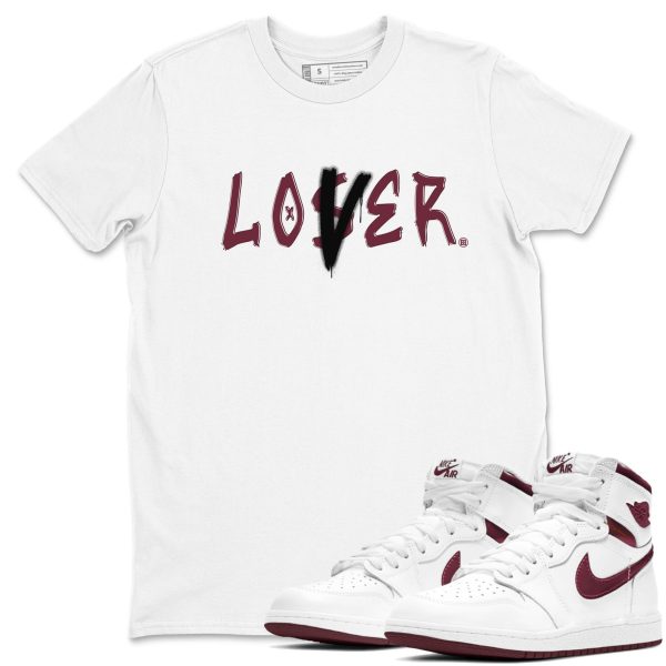 Loser Lover Sneaker T Shirts To Match Jordans 1s Metallic Burgundy Jezsport.com