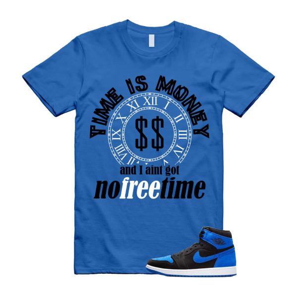 Royal Reimagined 1 Black Royal Blue White Retro High OG T Shirt Match FREE TIME Jezsport.com