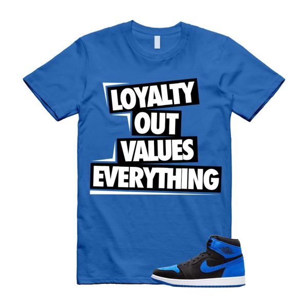 Royal Reimagined 1 Black Royal Blue White Retro High OG T Shirt Match LOVE Jezsport.com