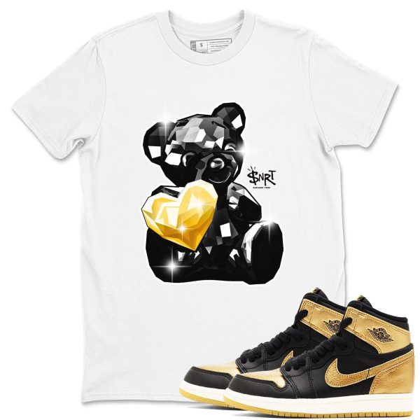 Bear Germ Sneaker T Shirts To Match Jordans 1s Black Metallic Gold Jezsport.com