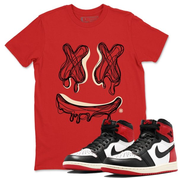 Smile Doodle Sneaker T Shirts To Match Jordans AJ1 Retro Black Toe Reimagined Jezsport.com