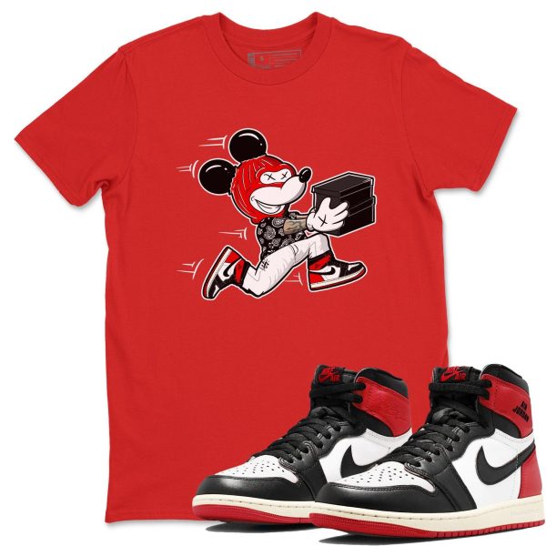 Thief Mouse Sneaker Casual Unisex Cotton Sneaker T Shirt To Match Jordan 1s Black Toe Reimagined Jezsport.com