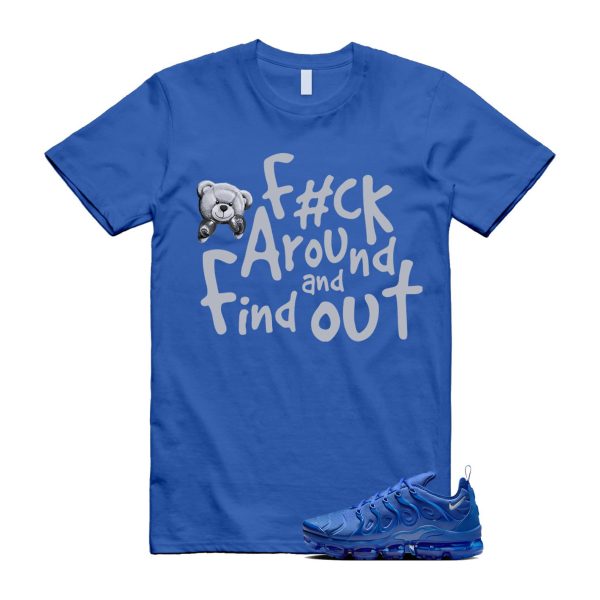 VaporMax Game Royal Blue Air Plus Silver Grey White T Shirt Match FCK Jezsport.com