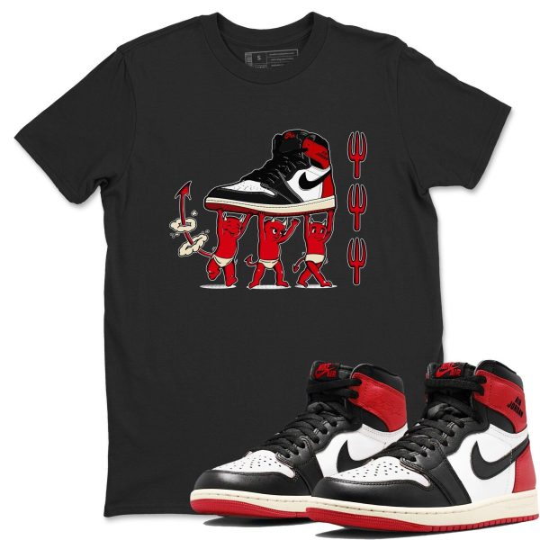 Devil Babies Sneaker Casual Unisex Cotton Sneaker T Shirt To Match Jordan 1s Black Toe Reimagined Jezsport.com