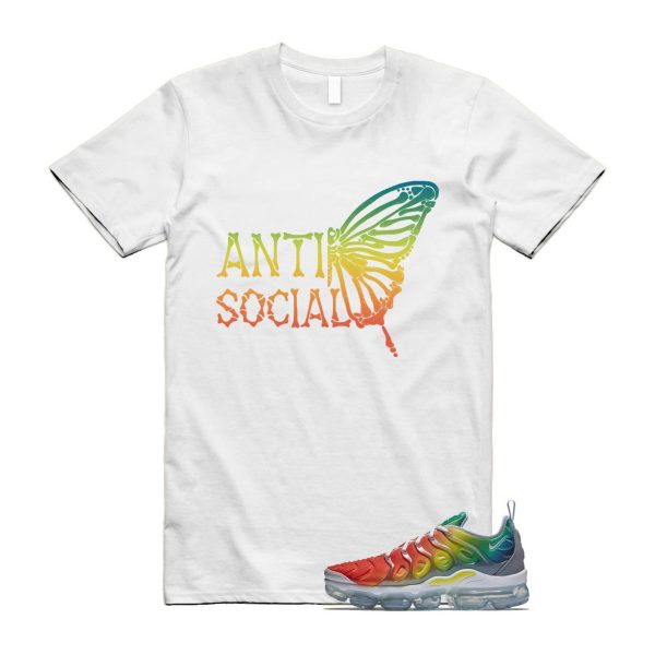 VaporMax Rainbow Air Plus White Neptune Blue Dynamic Yellow T Shirt Match ASB Jezsport.com