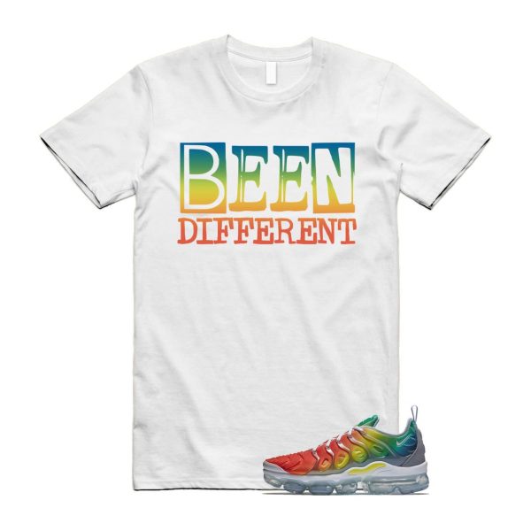 VaporMax Rainbow Air Plus White Neptune Blue Dynamic Yellow T Shirt Match BEEN Jezsport.com