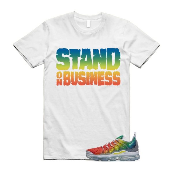 VaporMax Rainbow Air Plus White Neptune Blue Dynamic Yellow T Shirt Match SOB Jezsport.com