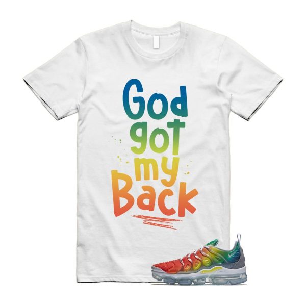 VaporMax Rainbow Air Plus White Neptune Blue Dynamic Yellow T Shirt Match GOD ,924453-103 Jezsport.com