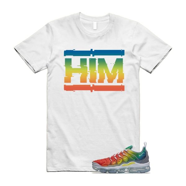 VaporMax Rainbow Air Plus White Neptune Blue Dynamic Yellow T Shirt Match HIM ,924453-103 Jezsport.com