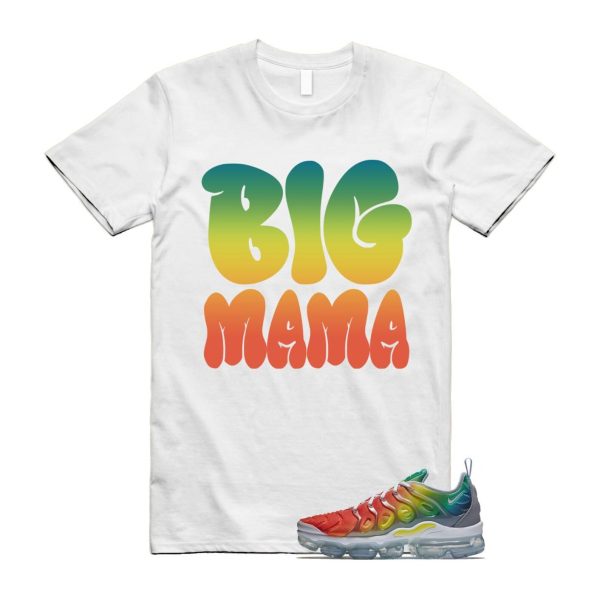 VaporMax Rainbow Air Plus White Neptune Blue Dynamic Yellow T Shirt Match MAMA Jezsport.com