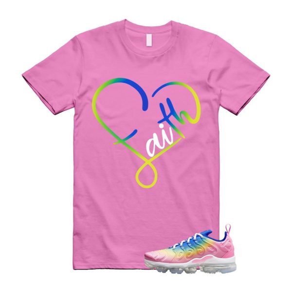 VaporMax Rainbow Air Plus Pink Spell Spring Green Racer Blue Citron Pulse T Shirt Match FAITH Jezsport.com