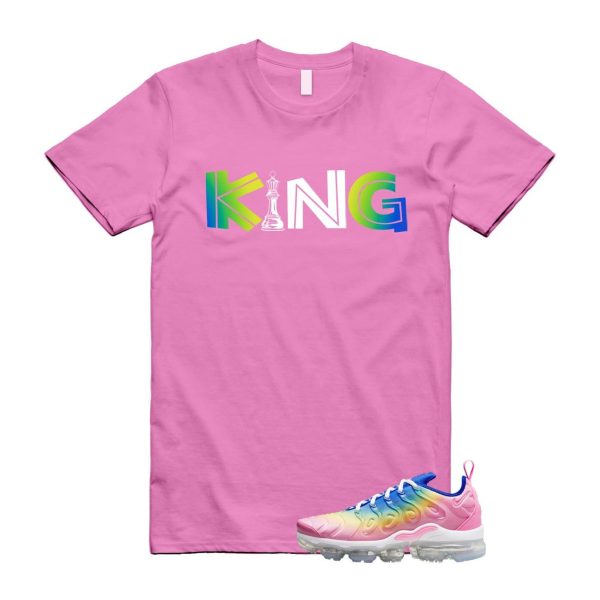 VaporMax Rainbow Air Plus Pink Spell Spring Green Racer Blue Citron Pulse T Shirt Match KING Jezsport.com