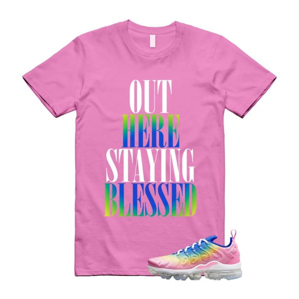 VaporMax Rainbow Air Plus Pink Spell Spring Green Racer Blue Citron Pulse T Shirt Match STAYBLS Jezsport.com