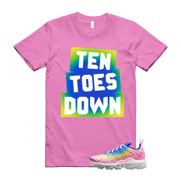 VaporMax Rainbow Air Plus Pink Spell Spring Green Racer Blue Citron Pulse T Shirt Match TTD Jezsport.com