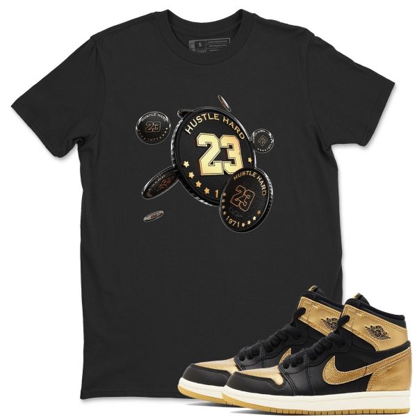 Coin Drop T Shirts To Match Jordans 1 Retro Black Metallic Gold Jezsport.com