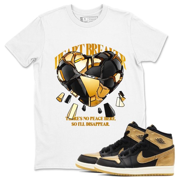 Heart Breaker Unisex T Shirts To Match Jordans 1 Retro Black Metallic Gold Jezsport.com