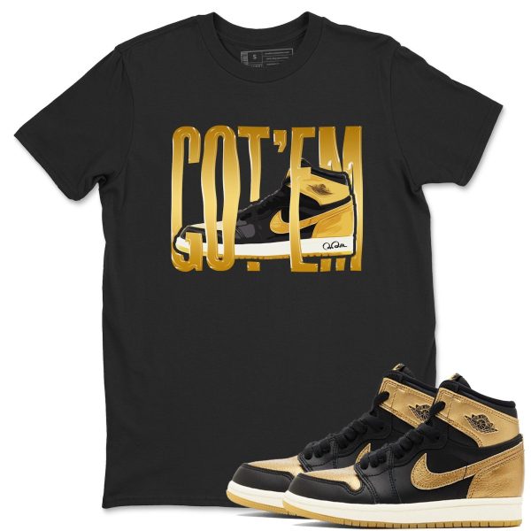 Wigggling Gotem Sneaker Casual Unisex Cotton Sneaker T Shirt To Match 1 Retro Black Metallic Gold Jezsport.com