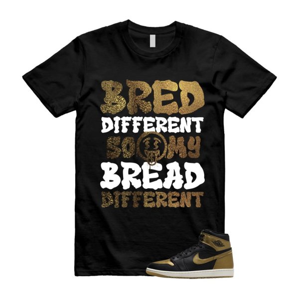 1 Black Metallic Gold Sail Retro High OG T Shirt Match BDBD Jezsport.com