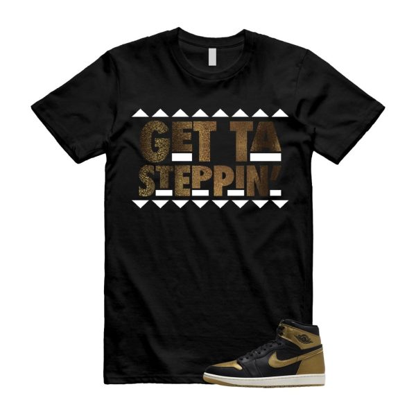 1 Black Metallic Gold Sail Retro High OG T Shirt Match GET Jezsport.com