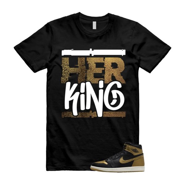 1 Black Metallic Gold Sail Retro High OG T Shirt Match HK Jezsport.com