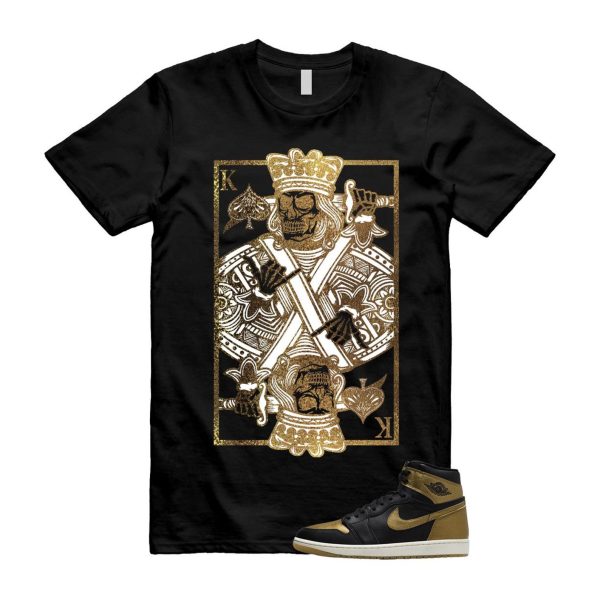 1 Black Metallic Gold Sail Retro High OG T Shirt Match KC, DZ5485-071 Jezsport.com